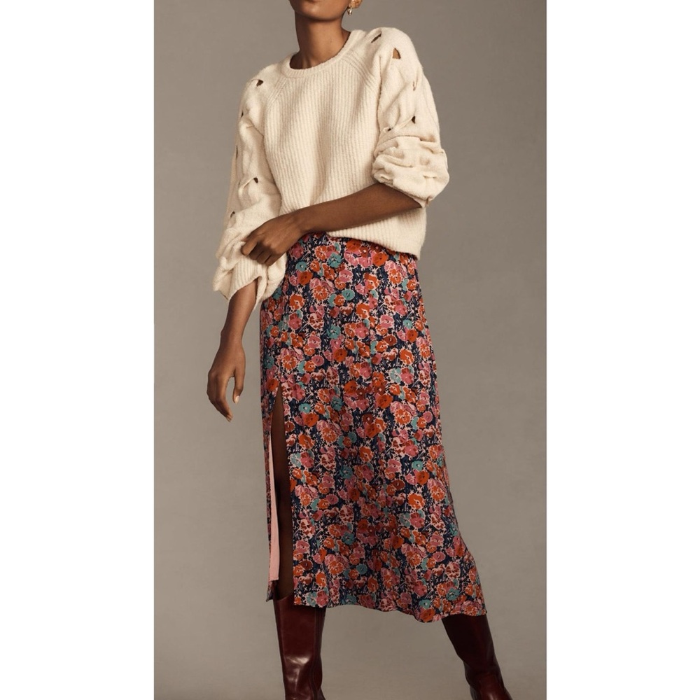 Maeve Lille Side-Slit Midi Skirt